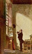 Carl Spitzweg Der Schreiber painting